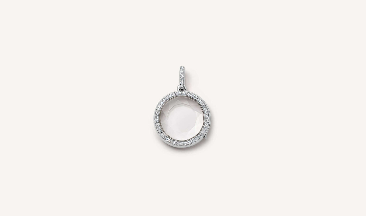 Collier Mini Helios Round Diamond Argenté