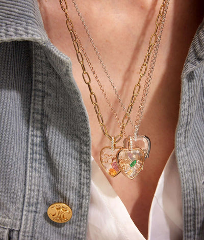 Collier Amate Diamond Heart Rose Gold