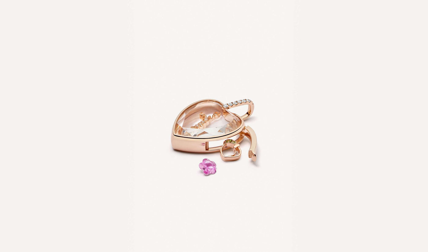 Collier Amate Diamond Heart Rose Gold