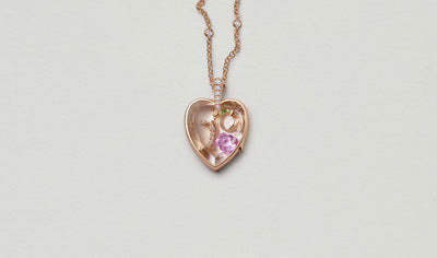 Collier Amate Diamond Heart Rose Gold