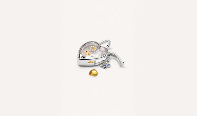 Yellow Cabochon Sapphire Heart Charm
