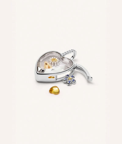 Collier Amate Diamond Heart Argenté