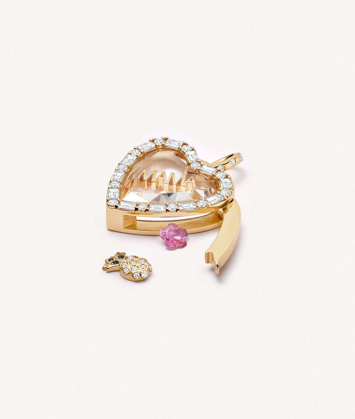 Pink Sapphire Flower Charm