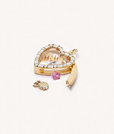 Pink Sapphire Flower Charm