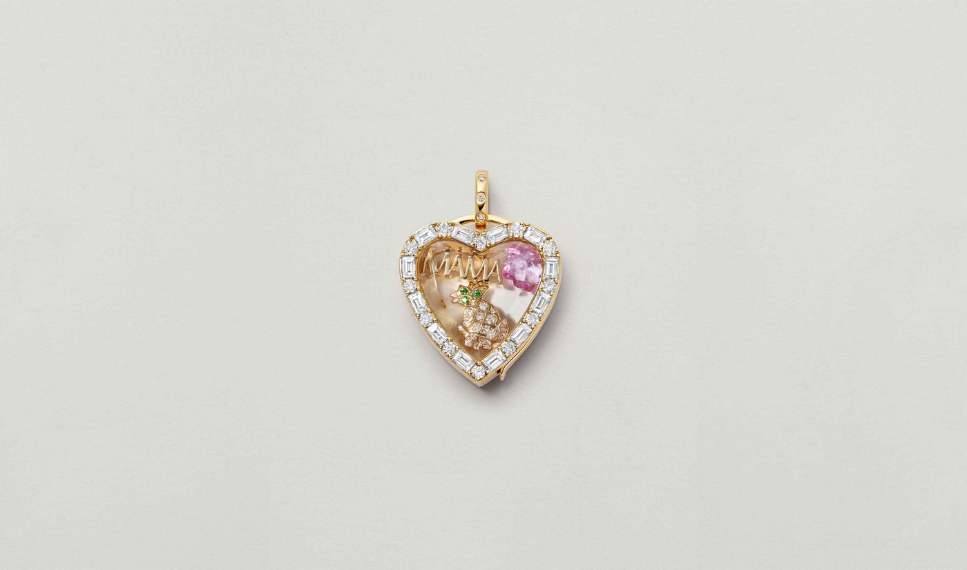 Pink Sapphire Flower Charm