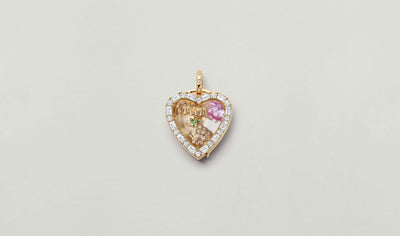 Pink Sapphire Flower Charm
