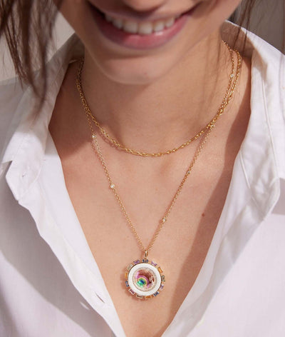 Collier Aurora Agate and Sapphire
