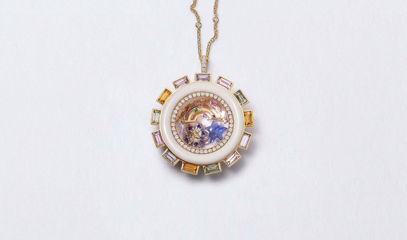 Collier Aurora Agate and Sapphire