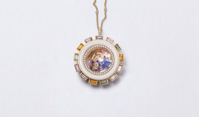 Collier Aurora Agate and Sapphire