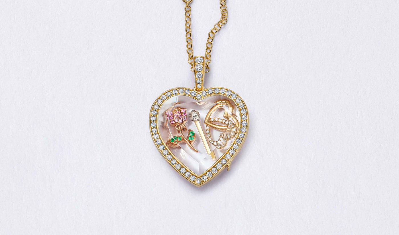 Collier Heritage Diamond Heart Gold