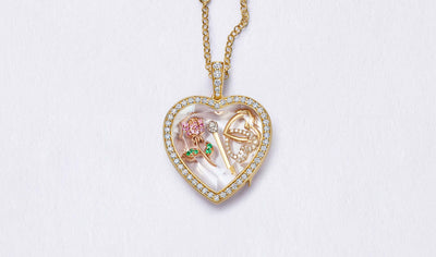 Collier Heritage Diamond Heart Gold