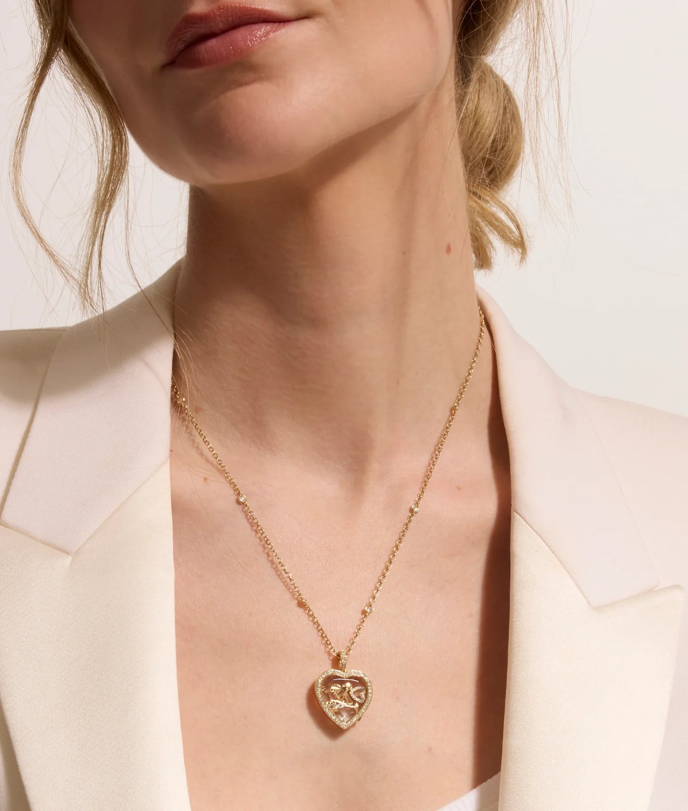 Collier Heritage Diamond Heart Gold