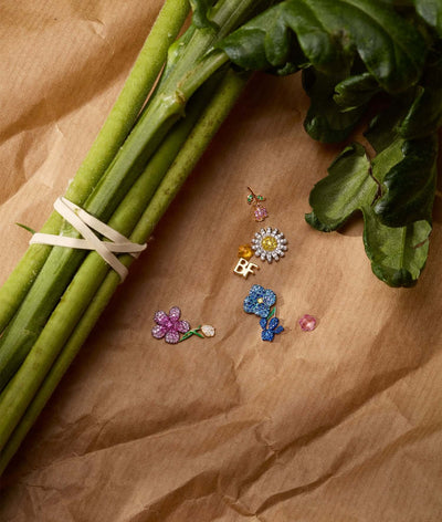 Pink Sapphire Flower Charm