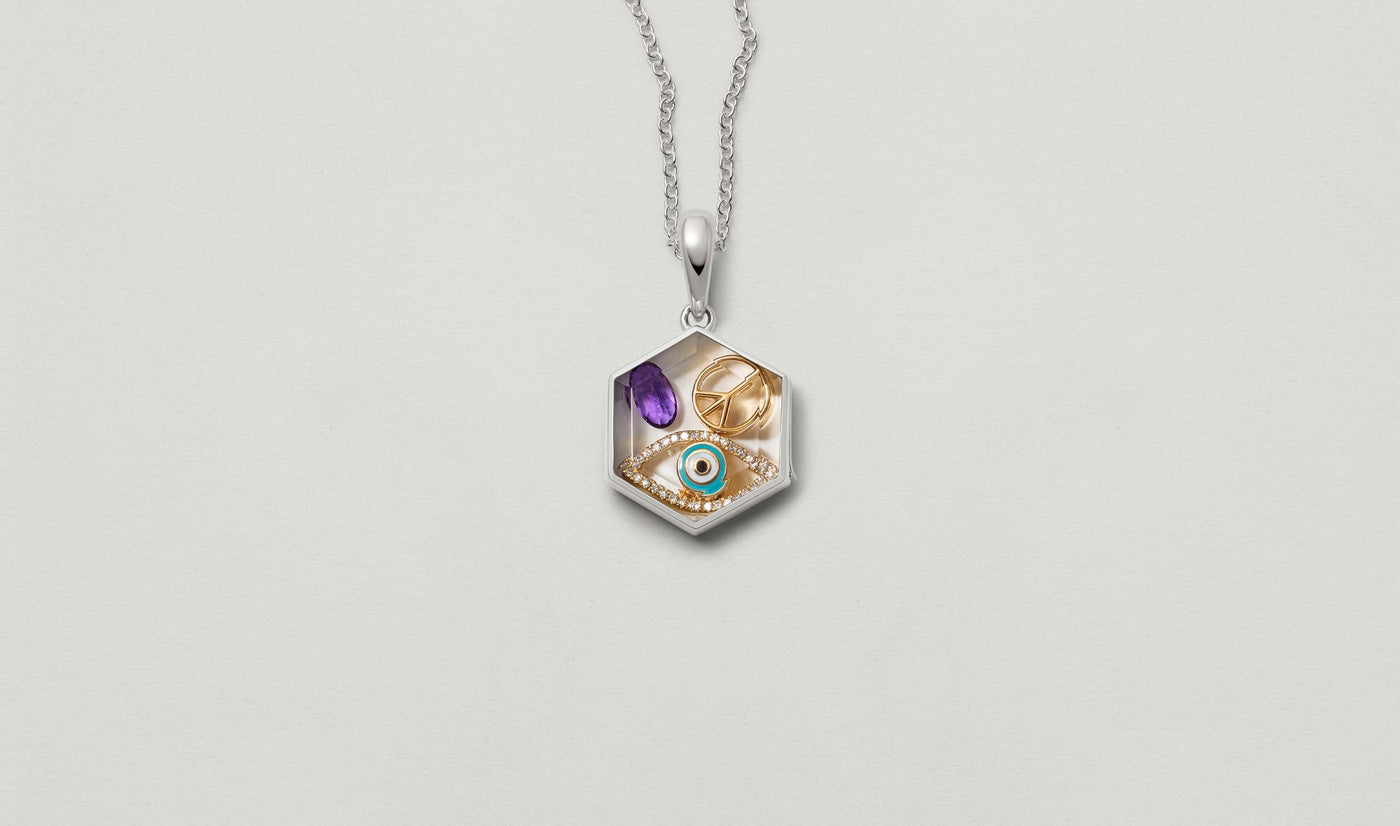 Collier Honeycomb Argenté
