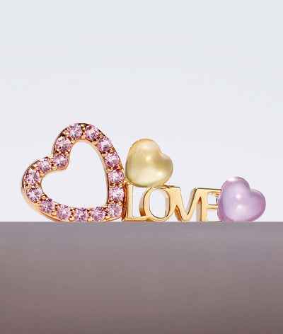 Yellow Cabochon Sapphire Heart Charm