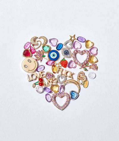 Yellow Cabochon Sapphire Heart Charm