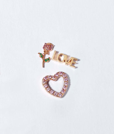 Pink Sapphire Rose Charm