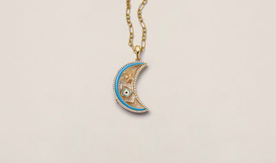 Collier Lunar Crescent Moon Diamond