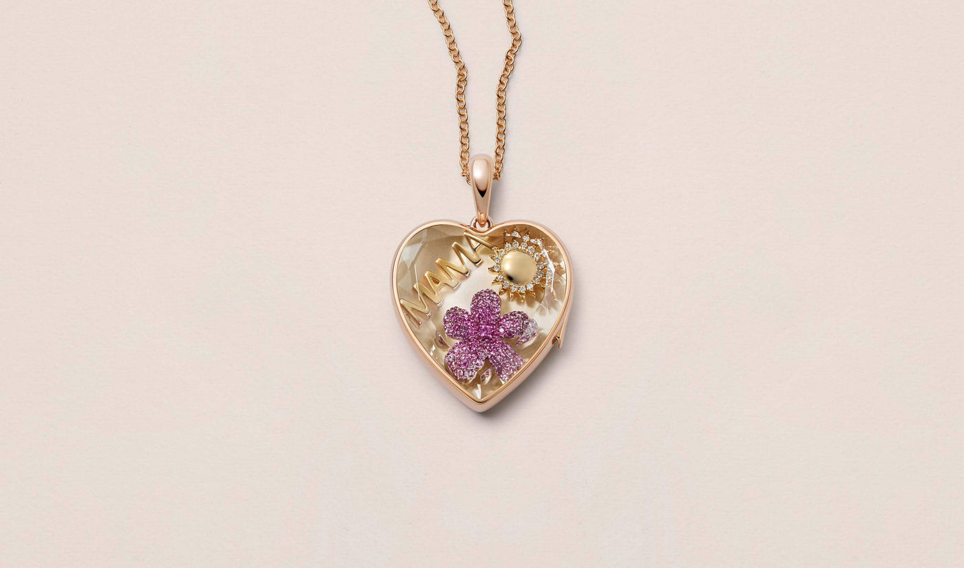 Collier Rose Heart