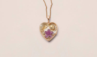 Collier Rose Heart