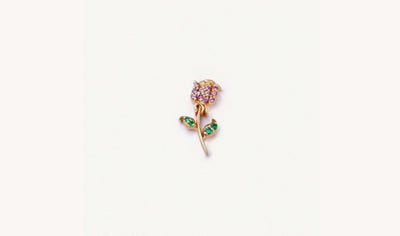 Pink Sapphire Rose Charm