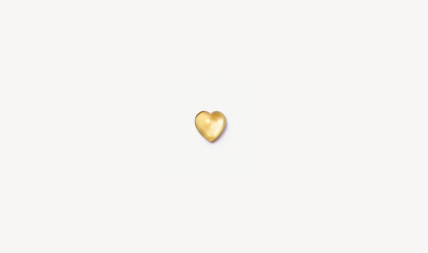Yellow Cabochon Sapphire Heart Charm