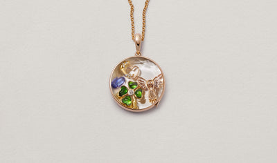 Collier Large Round Rose Gold